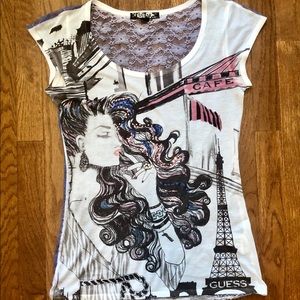 GUESS Paris Shortsleeved Shirt Size Medium
